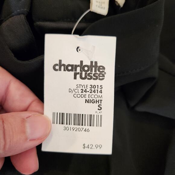 CHARLOTTE RUSSE Black Goth Whimsigoth Coquette Mini Dress Womens S FLAWED NEW - Picture 6 of 12